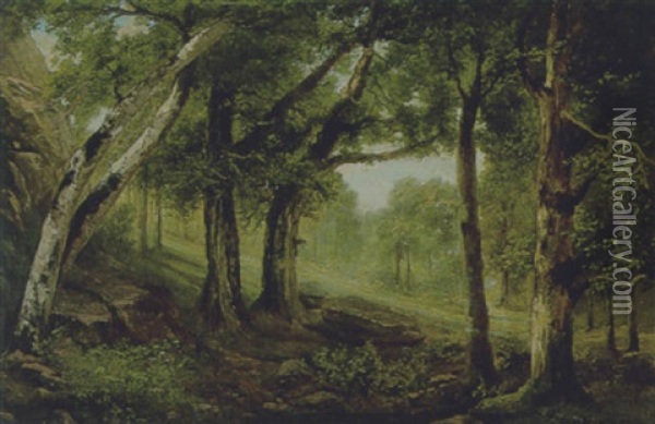 Waldlichtung Oil Painting - Hermann Kauffmann the Elder