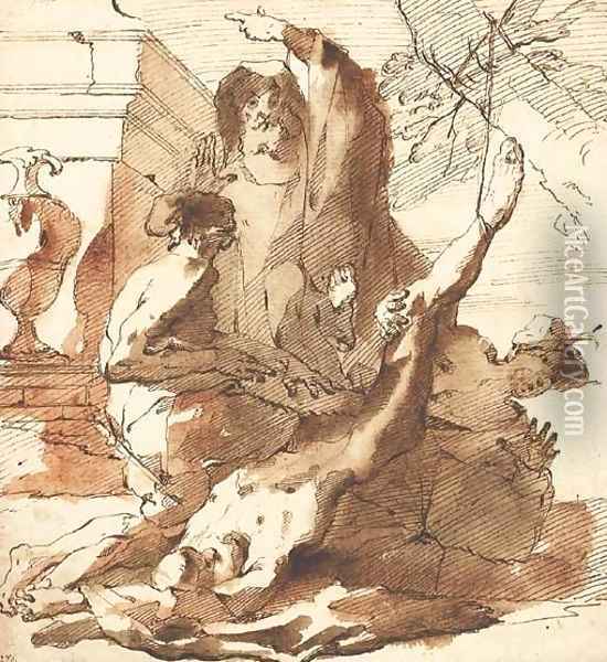 The martyrdom of Saint Simon Oil Painting - Venetian School