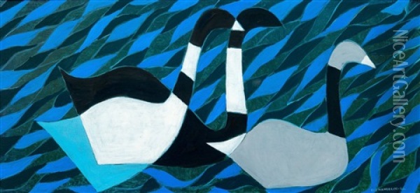 Birds Oil Painting - Ole Kandelin