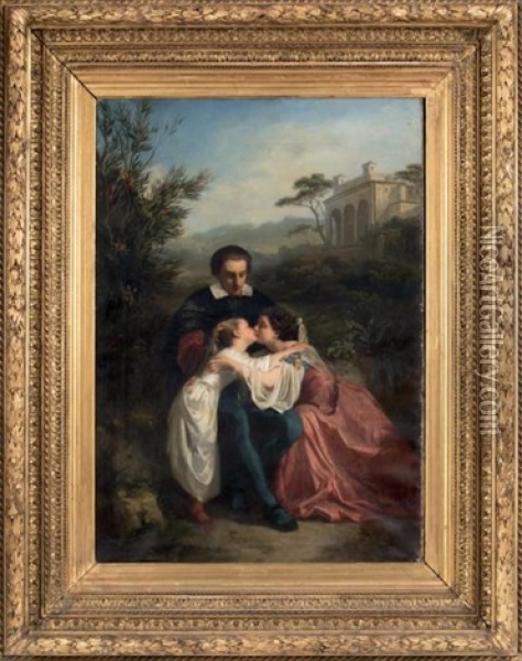 L'heureuse Famille Oil Painting - Joseph Caraud