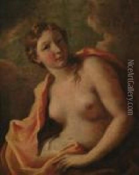 Mezzo Nudo Femminile Oil Painting - Giovanni Antonio Pellegrini