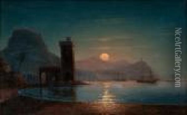 Moonlight Reflecting On Water Oil Painting - Ivan Konstantinovich Aivazovsky