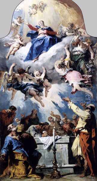 The Assumption 1734 Oil Painting - Sebastiano Ricci