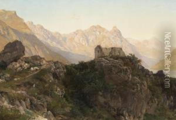 Landschaft Am Luganersee Oil Painting - Fulvia Bisi