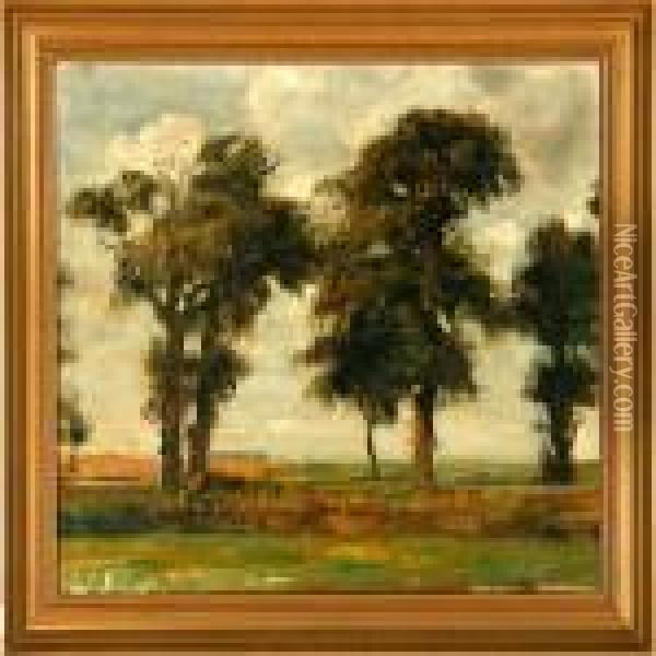 An Outstreched Landscapewith Trees Oil Painting - Carl Vilhelm Holsoe