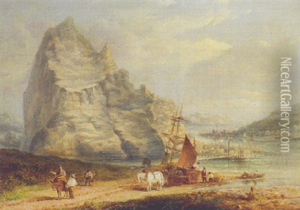 The Rock Of Gilbraltar Oil Painting - Thomas Creswick
