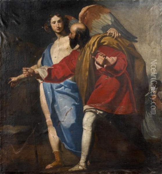 L'ange Guidant Loth A Fuir Sodome Oil Painting - Francesco Curradi