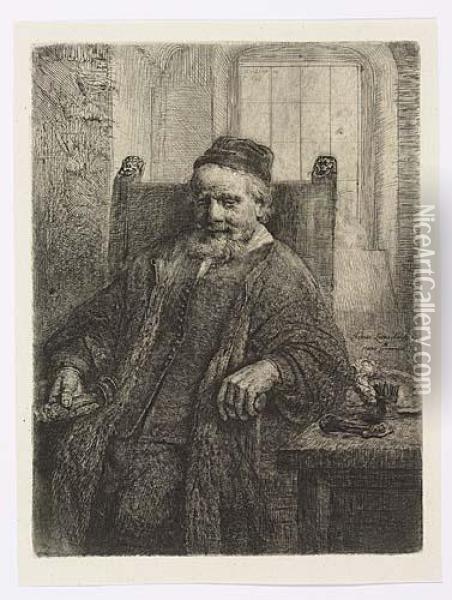 Jan Lutma, Goldsmith<</b> Oil Painting - Rembrandt Van Rijn