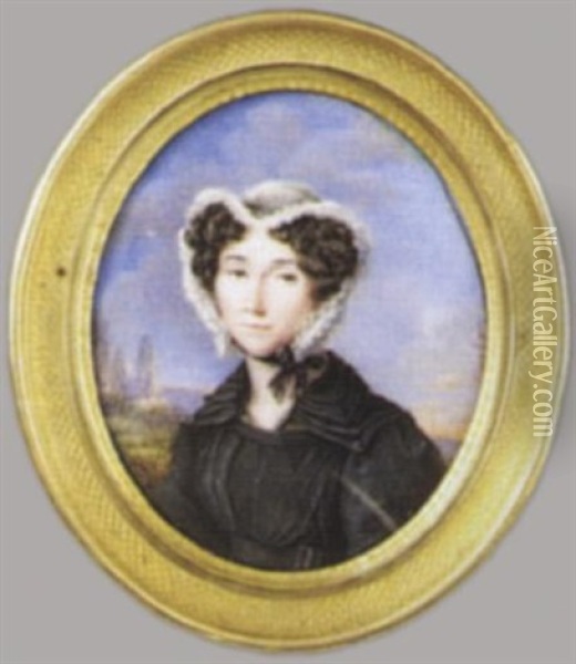 Portrat Charlotte Sophie Du Vivier Von Fontenay Oil Painting - Jean Baptiste Sambat