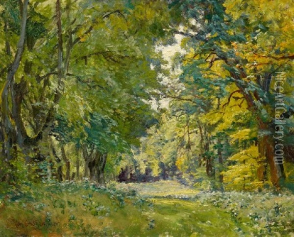 Waldlichtung Oil Painting - Karl Langhammer