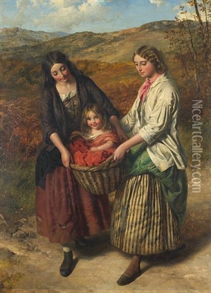 The Happy Burden Oil Painting - Edward John Cobbett