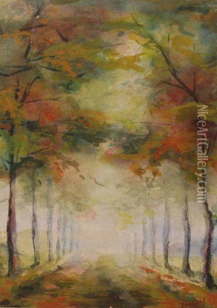 Tree Lined Avenue Oil Painting - Jacob Henricus Maris