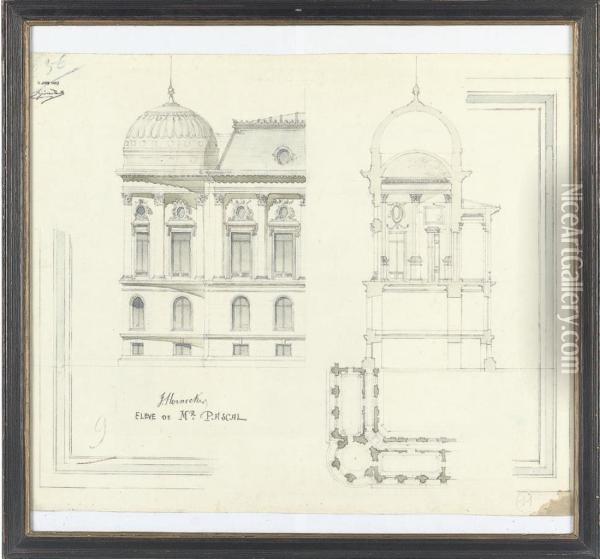 Design For The Corner Of A Palace Oil Painting - Joseph Hornecker