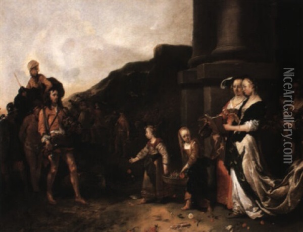 The Triumphant David Carrying The Head Of Goliath Oil Painting - Jan van Noordt