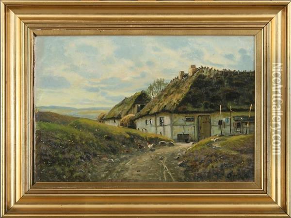 Exterior From A Farm Oil Painting - Aage Giodesen