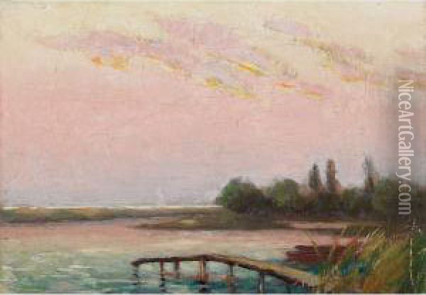 The Jetty Oil Painting - Joseph Archibald Browne