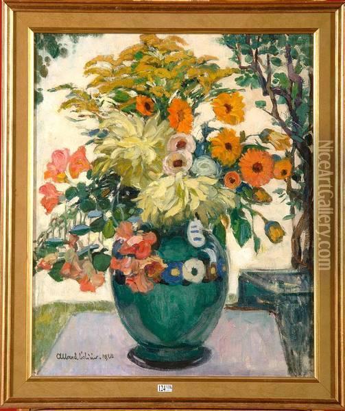 Vase De Fleurs Oil Painting - Fernand Allard L'Olivier