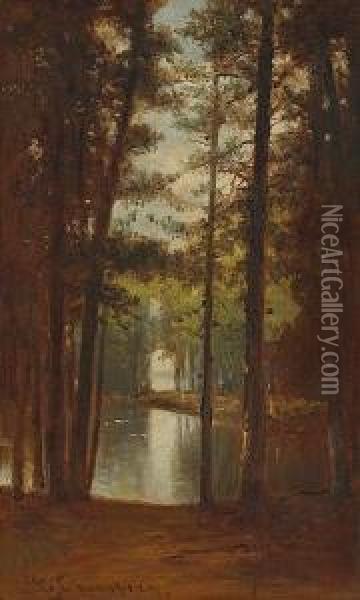 Reflections Of Birch Trees Oil Painting - Benjamin Champney