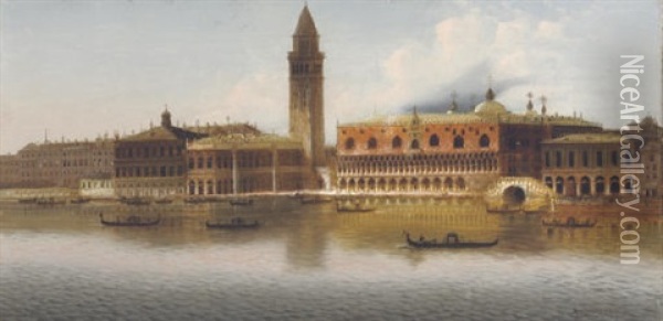Bacino Di San Marco, Venice Oil Painting - Johann Wilhelm Jankowski