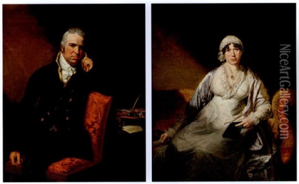 Gentleman (+ Lady With A Book; Pair) Oil Painting - George Dawe