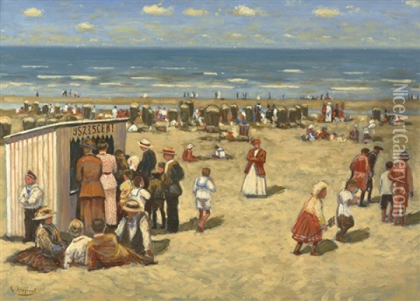 Strandleben Oil Painting - Cornelis Koppenol
