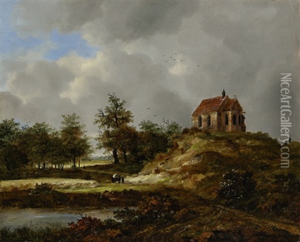 Kirche Auf Einem Hugel Oil Painting - Heinrich Buerkel