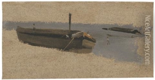 Boot Am Wasser Oil Painting - Hugo Konig