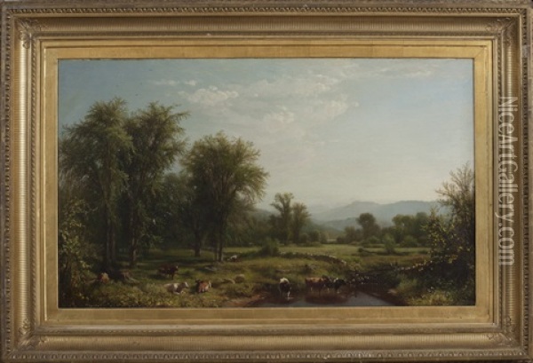 Out In The Fields Oil Painting - Aaron Draper Shattuck