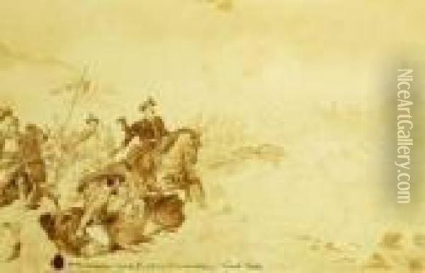 Battle With The Turks Oil Painting - Juliusz Kossak