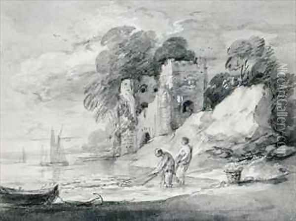 Hauling the Seine net Oil Painting - Thomas Gainsborough