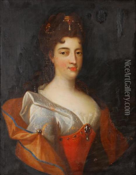 Portrait Of Alady Oil Painting - Sir Godfrey Kneller