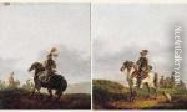 Cavaliers Dans Un Paysage Oil Painting - Joseph Swebach-Desfontaines