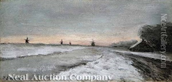Along The Shore Oil Painting - Joseph Jefferson