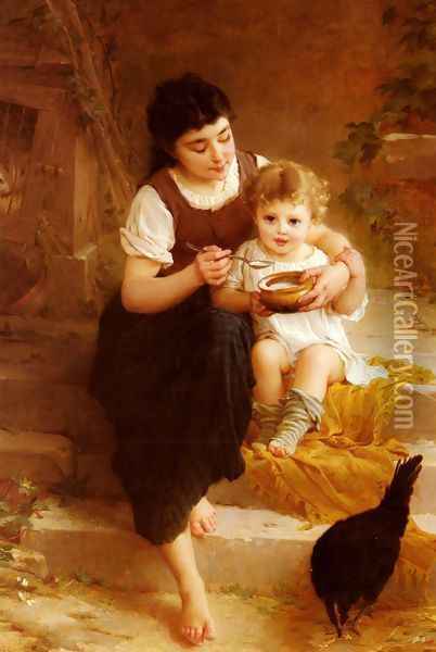 La Grande Soeur (Big Sister) Oil Painting - Emile Munier