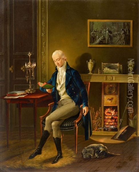 Portrait Of The Painter Joseph Dorffmeister Oil Painting - Johann Heinrich Wilhelm Tischbein