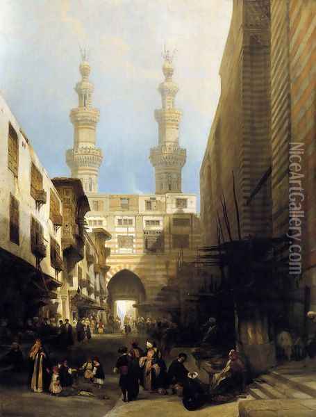 A View in Cairo 1840 Oil Painting - David Roberts