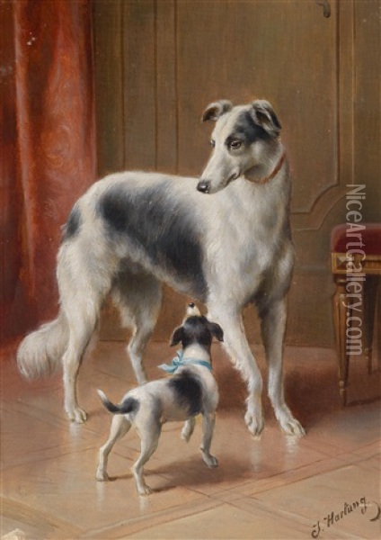 Windhunde Oil Painting - Carl Reichert