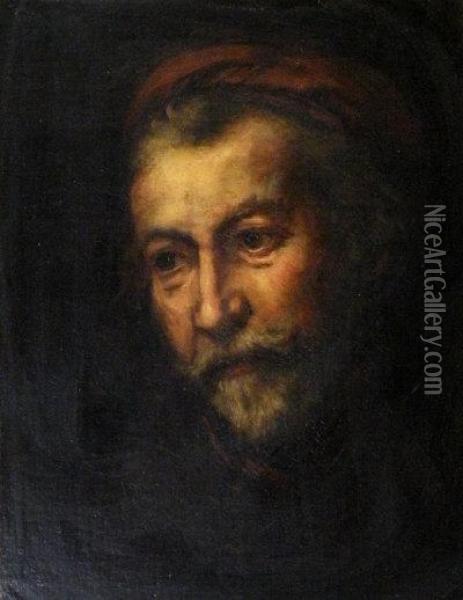 Portrait Of A Bearded Man Oil Painting - Rembrandt Van Rijn