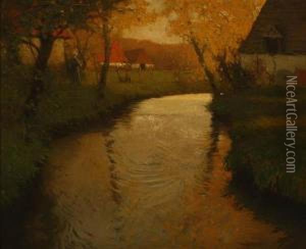 The Whirling Brook Oil Painting - George Ames Aldrich