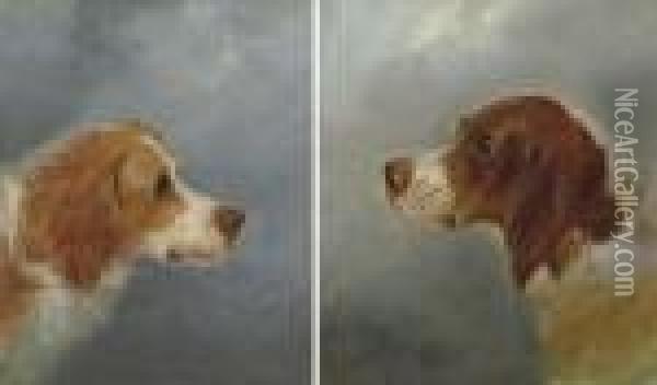 A Pair Of Spaniels Oil Painting - George Armfield