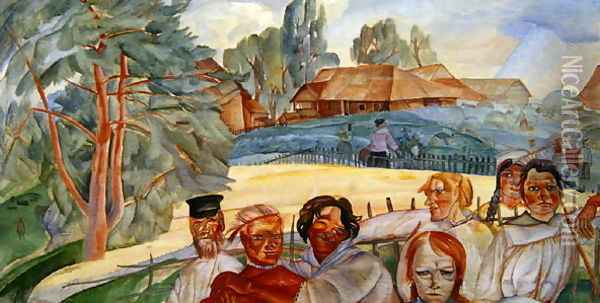 Russia from the cycle Visages de Russie Oil Painting - Boris Dmitrievich Grigoriev