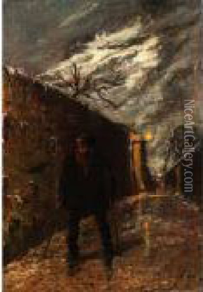 Le Vieillard Oil Painting - Leon Pourtau