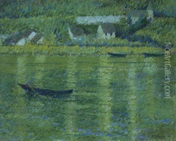 The Seine At Port-villez Oil Painting - Theodore Butler