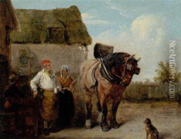 The Ale-house Door Oil Painting - Edmund Bristow