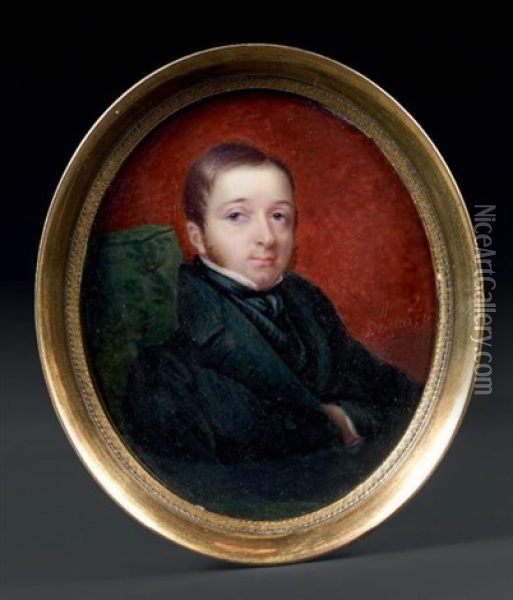 Portrait De Monsieur Champain, Assis De Trois-quarts Vers La Droite Oil Painting - Antoinette Louise Demarcy