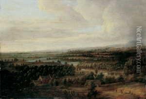 Weite Flusslandschaft. Oil Painting - Jacob I Koninck