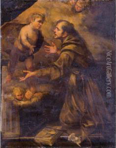 Saint Anthony Oil Painting - Giocchino Assereto