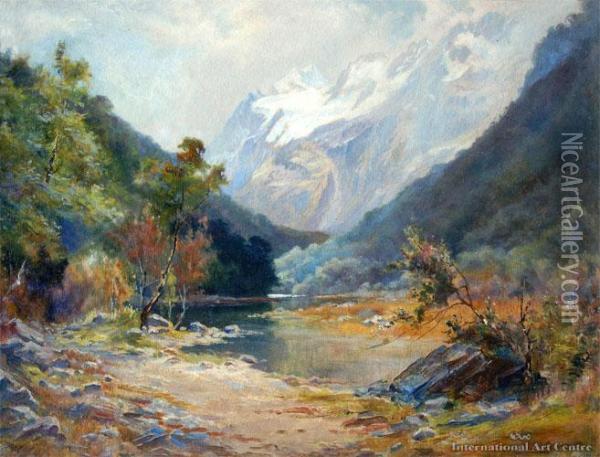 The Routeburn Valley Oil Painting - John Mcintosh Madden