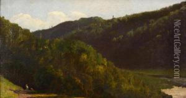 Mountain Landscape Oil Painting - Samuel Colman