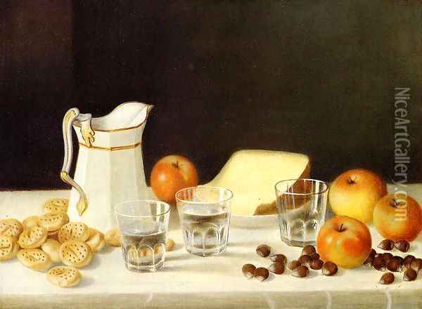 Cheese, Crackers and Chestnuts Date unknown Oil Painting - John Francis
